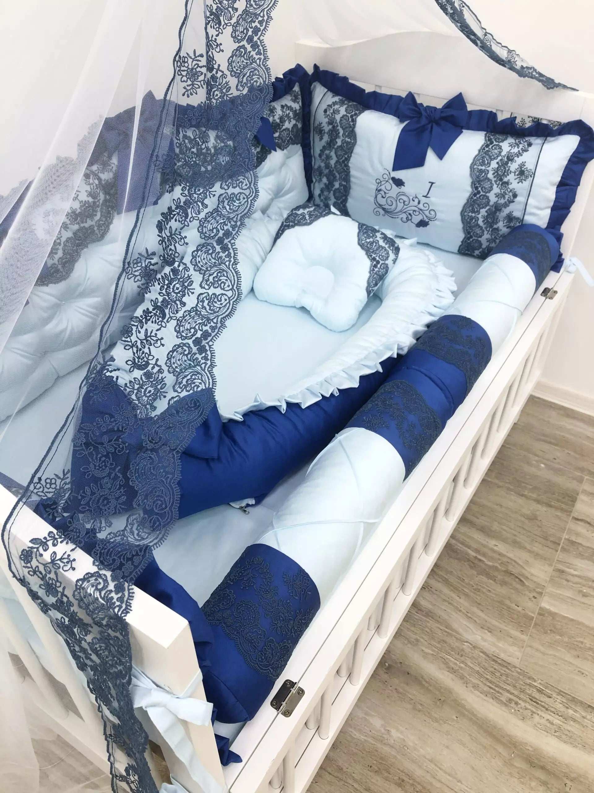 Crib set “Blue Little Prince” - Baby Bedding Worlds