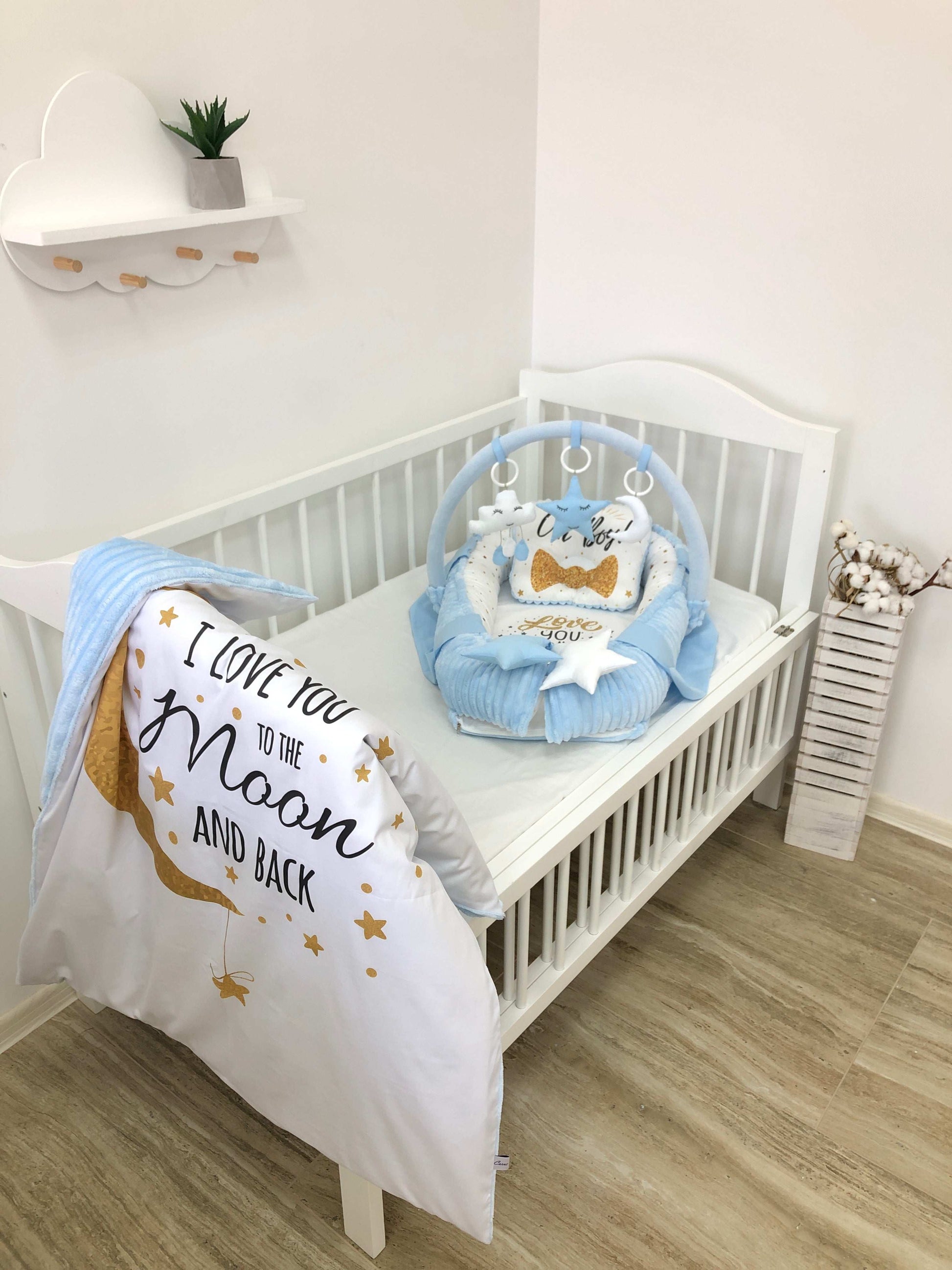 Crib set "Blue moon" - Baby Bedding Worlds