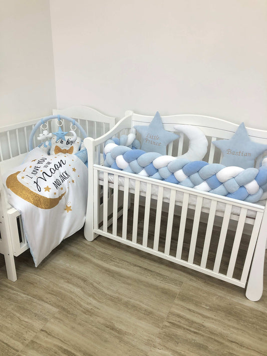 Crib set "Blue moon" - Baby Bedding Worlds