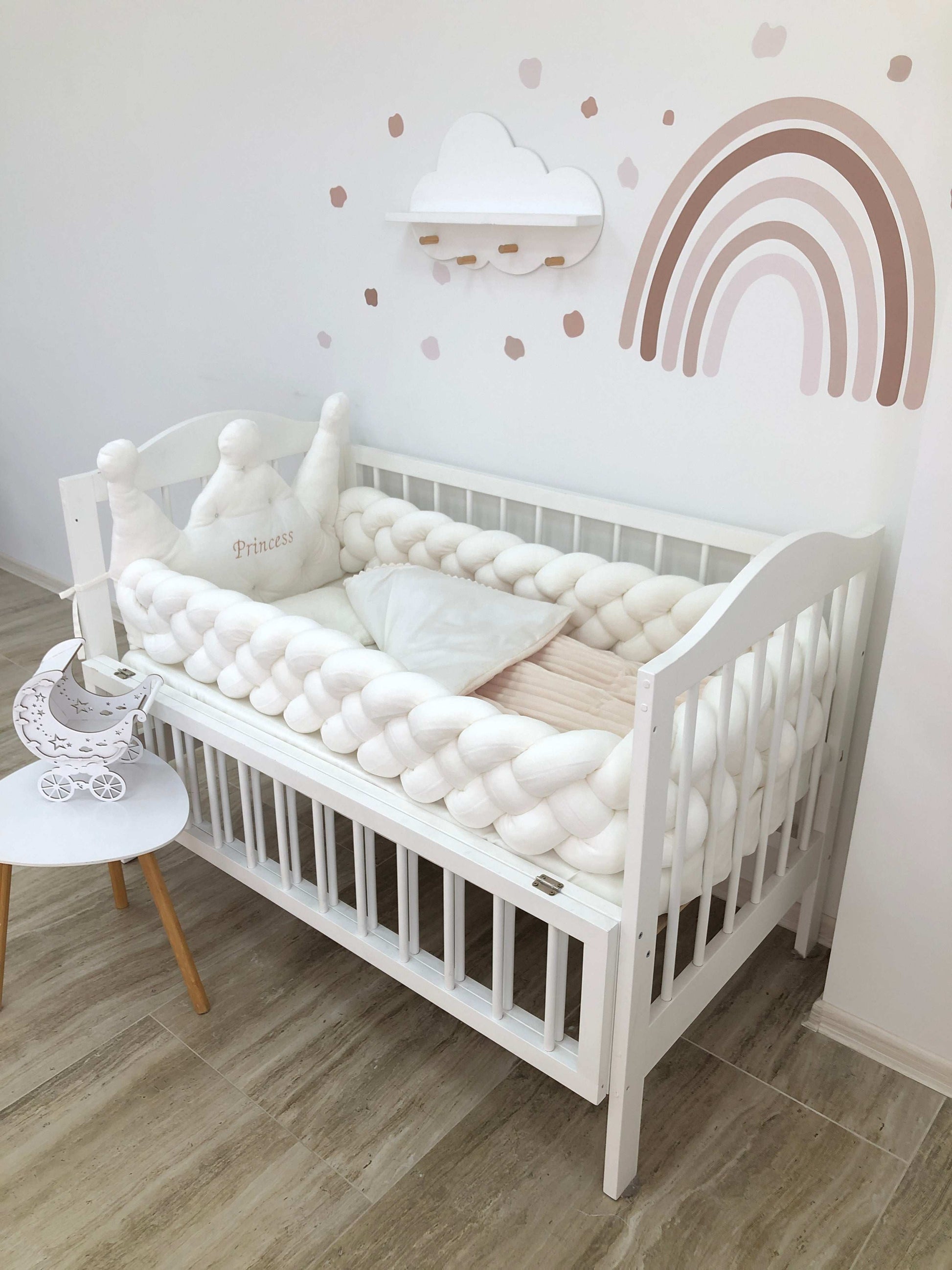 Crib set "Milk Crown" - Baby Bedding Worlds