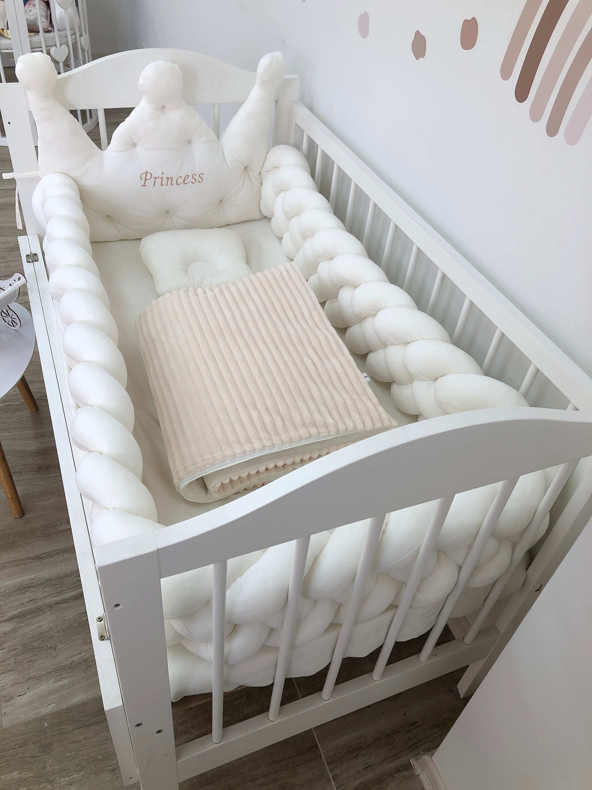 Crib set "Milk Crown" - Baby Bedding Worlds