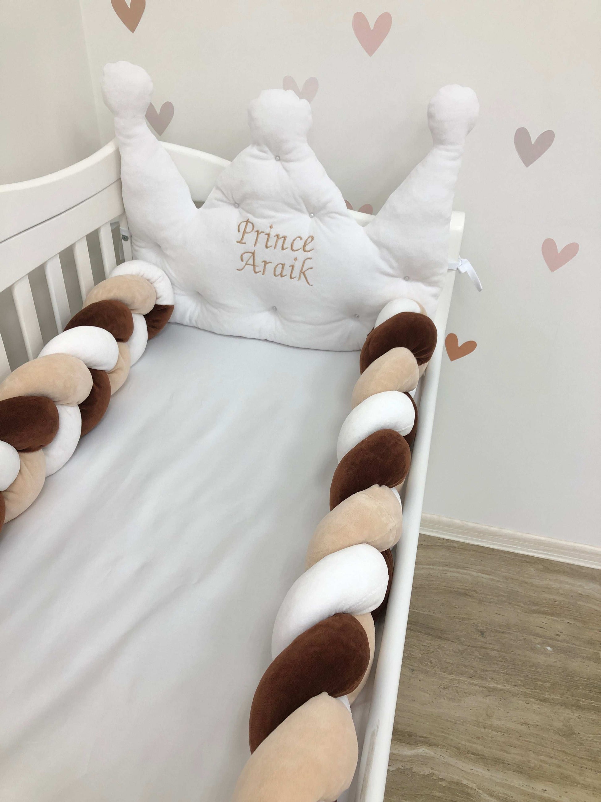 Crib set "White crown" - Baby Bedding Worlds