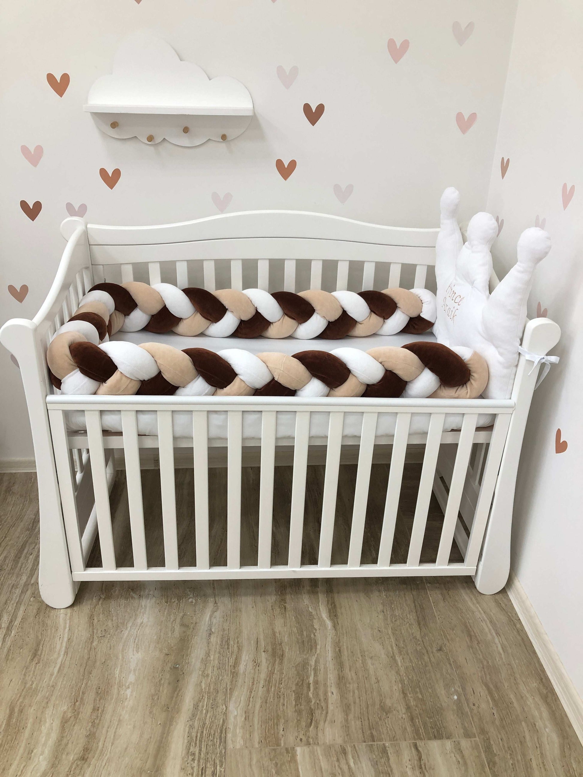 Crib set "White crown" - Baby Bedding Worlds