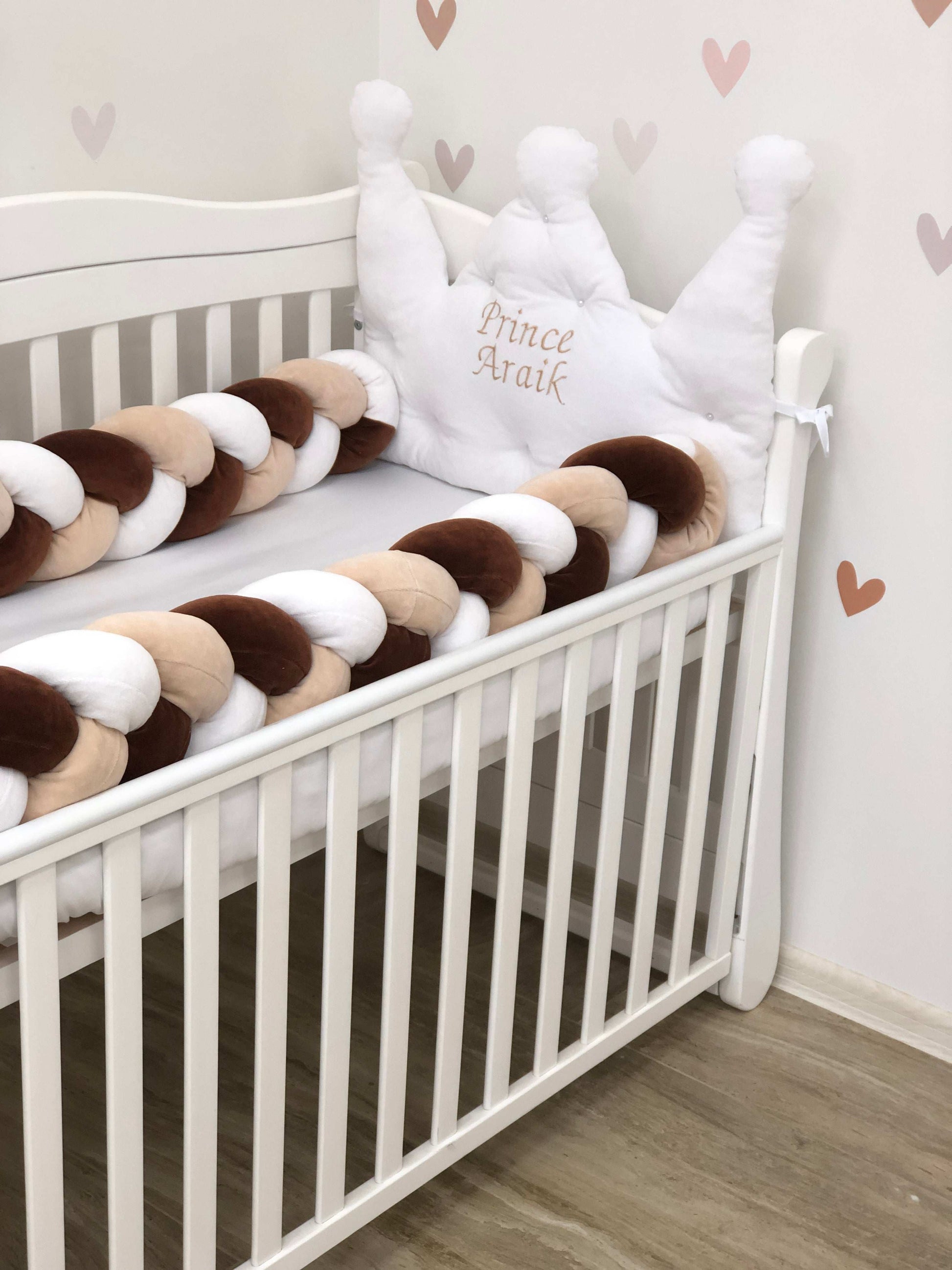 Crib set "White crown" - Baby Bedding Worlds