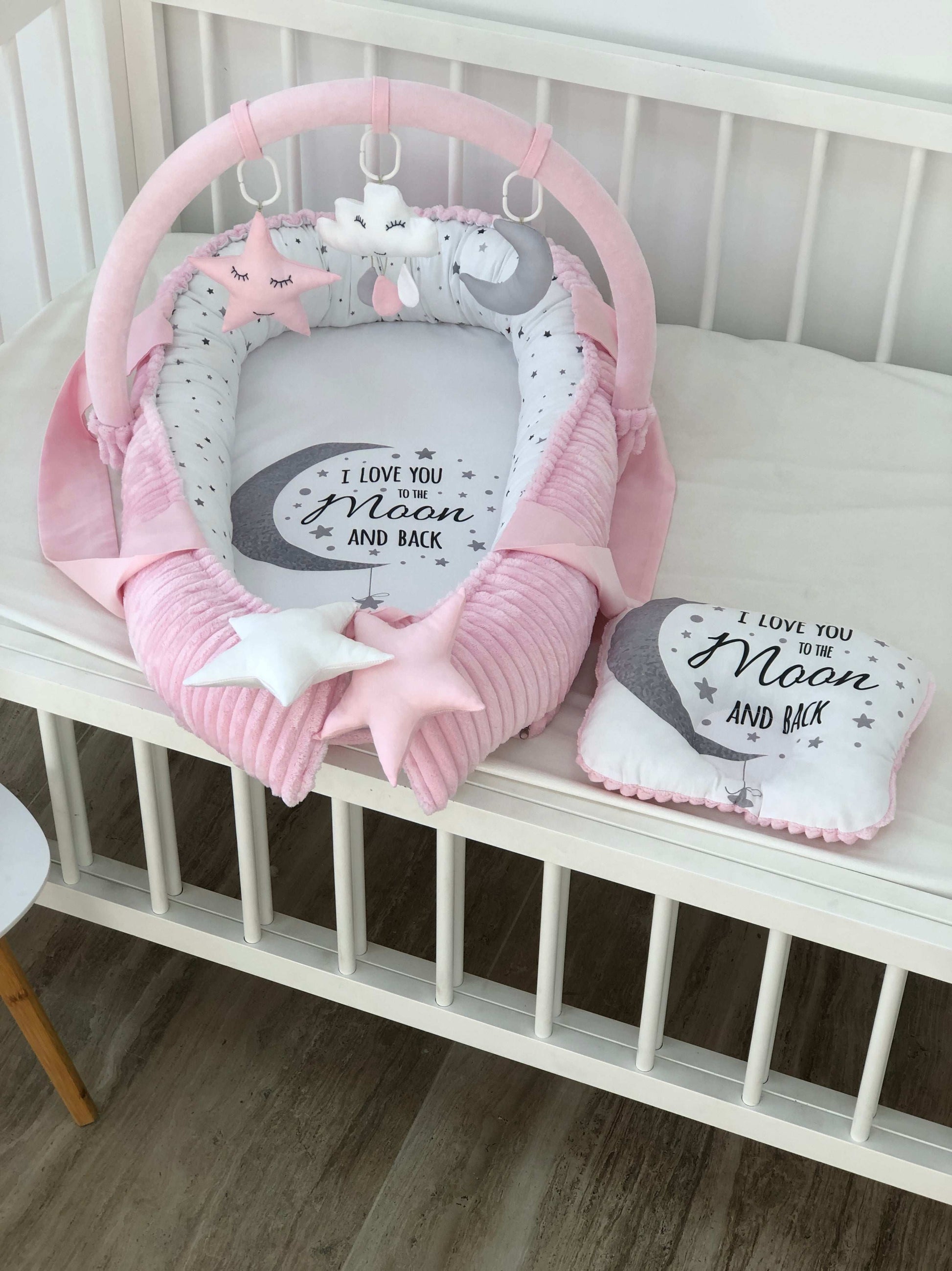 Baby Nest "Pink Moon" - Baby Bedding Worlds