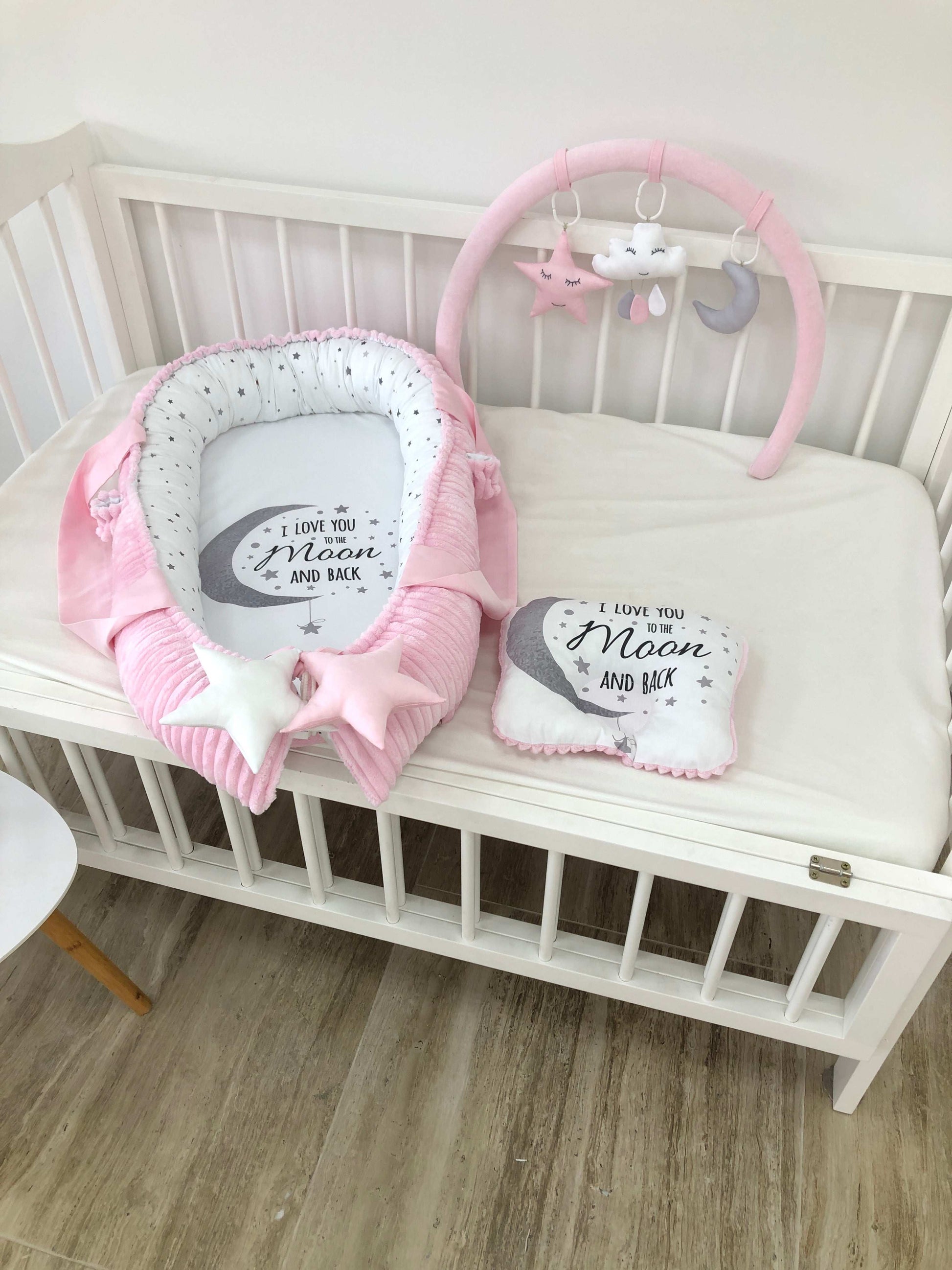 Baby Nest "Pink Moon" - Baby Bedding Worlds