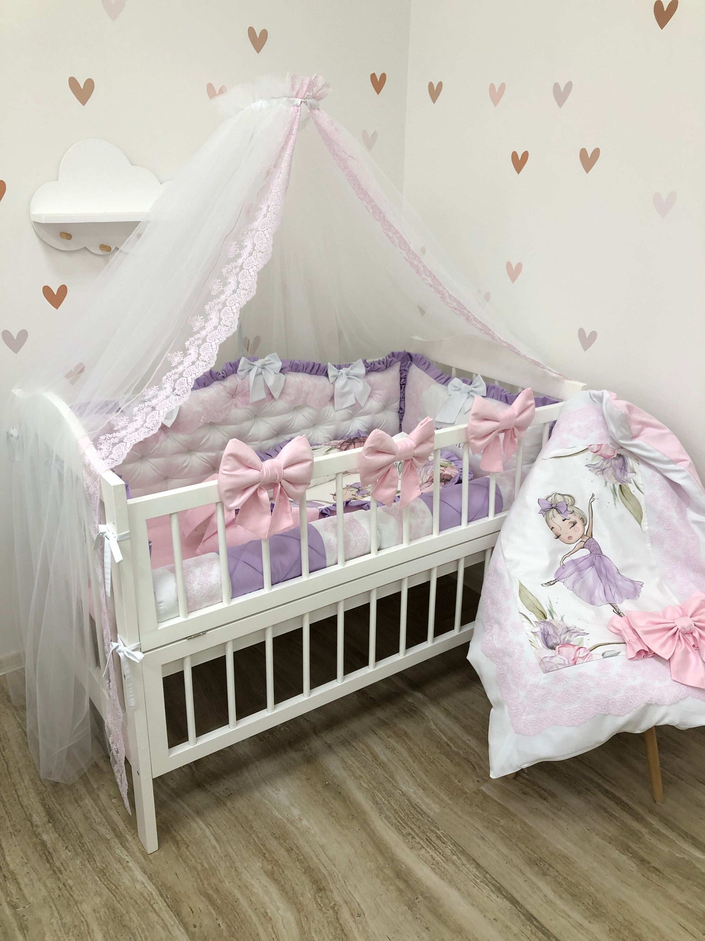 Crib Bedding Sets “Purple Ballerina” - Baby Bedding Worlds