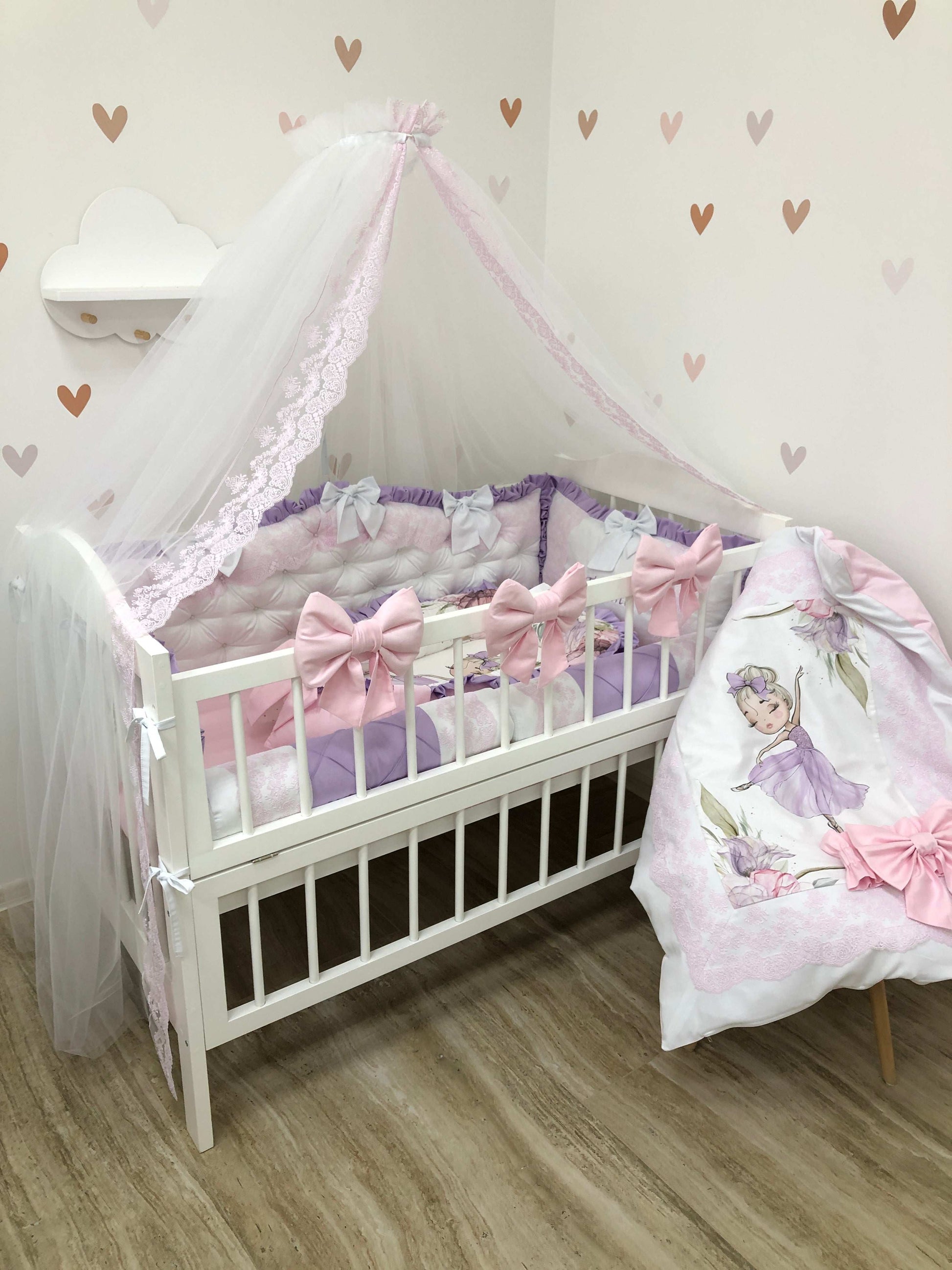 Crib Bedding Sets “Purple Ballerina” - Baby Bedding Worlds
