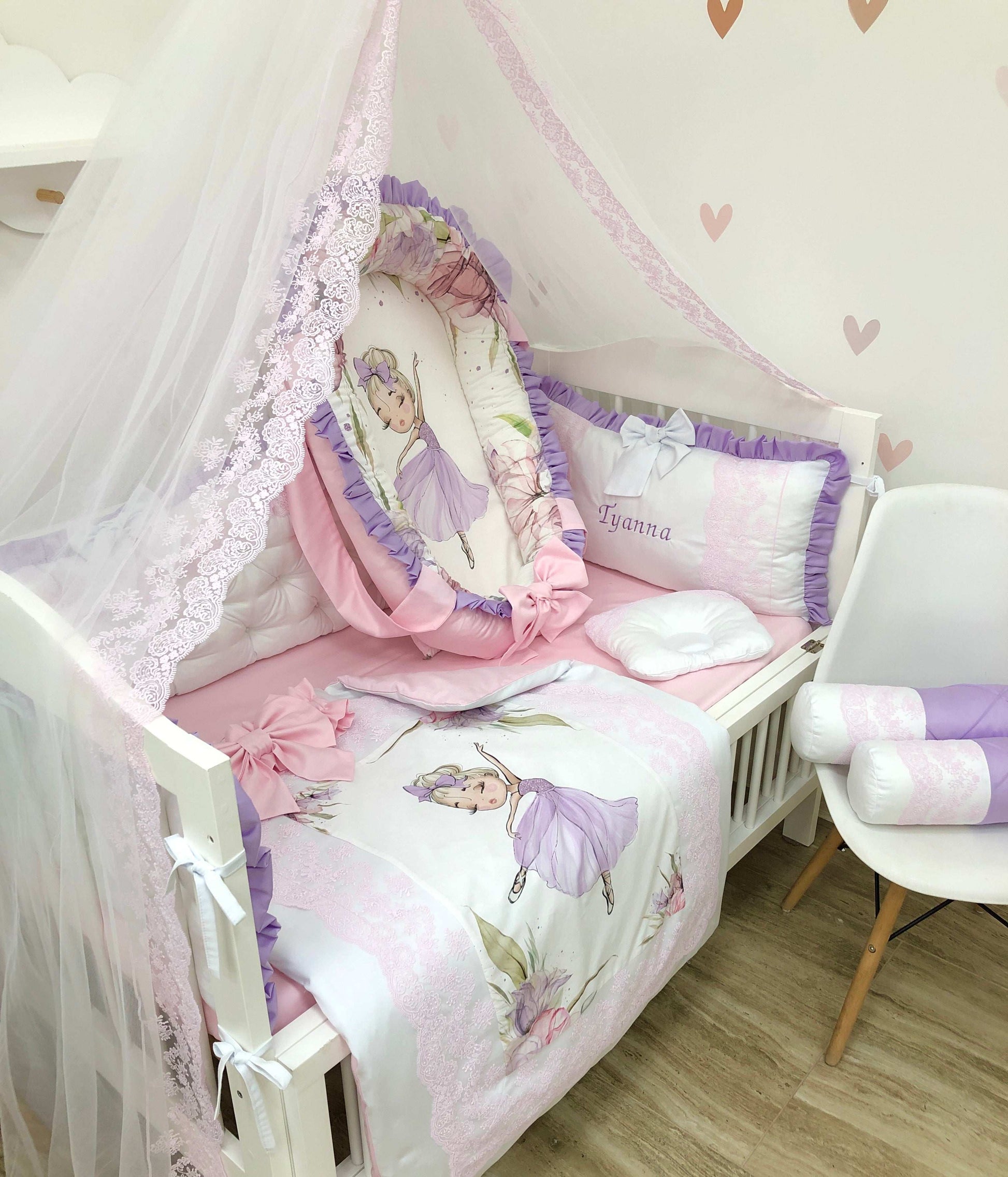 Crib Bedding Sets “Purple Ballerina” - Baby Bedding Worlds