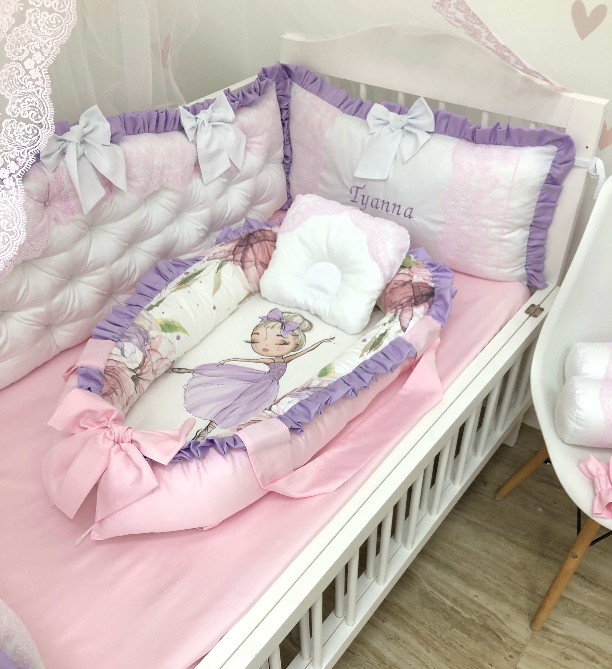 Crib Bedding Sets “Purple Ballerina” - Baby Bedding Worlds