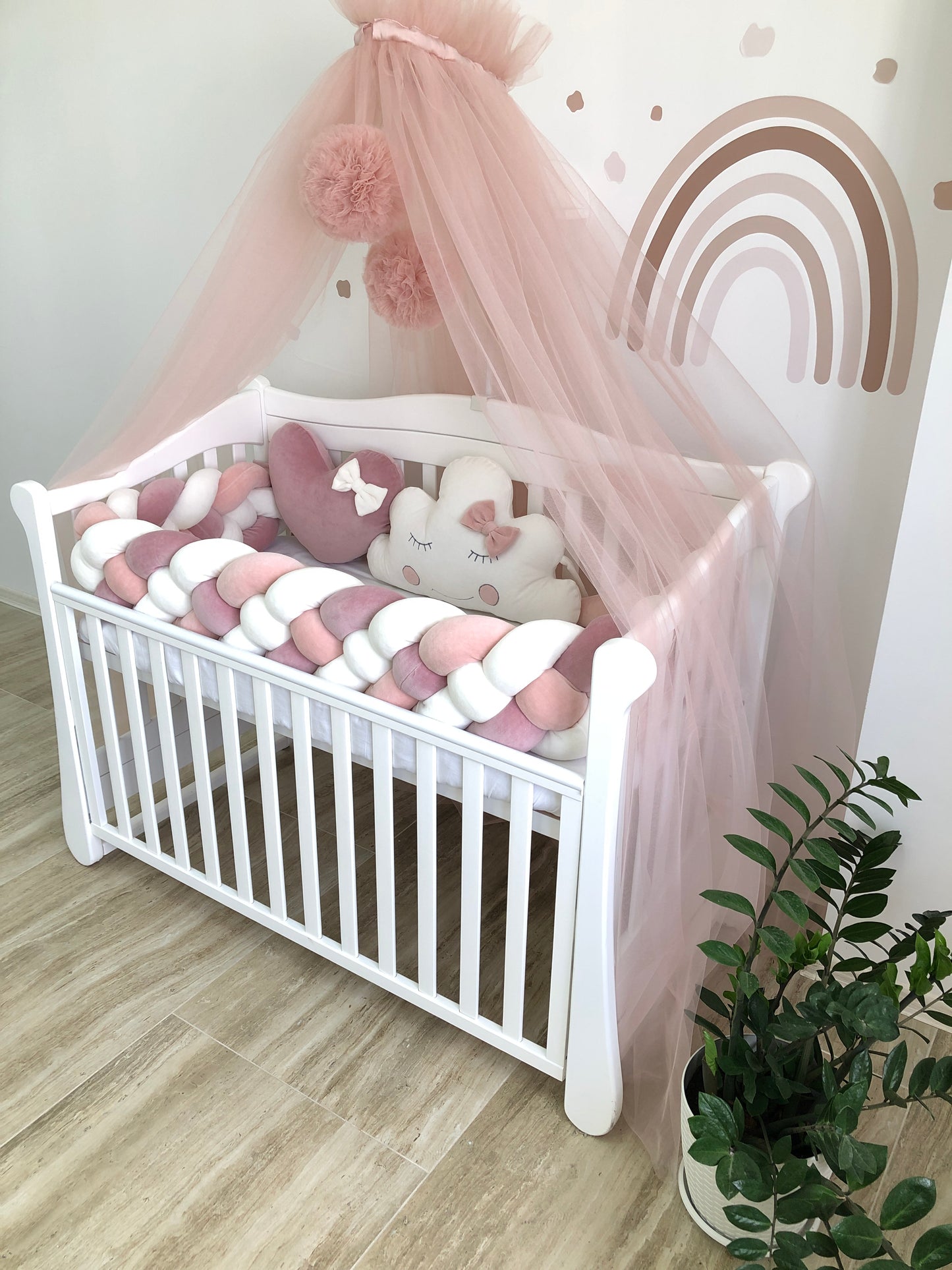 Crib bedding set "Powder cloud"