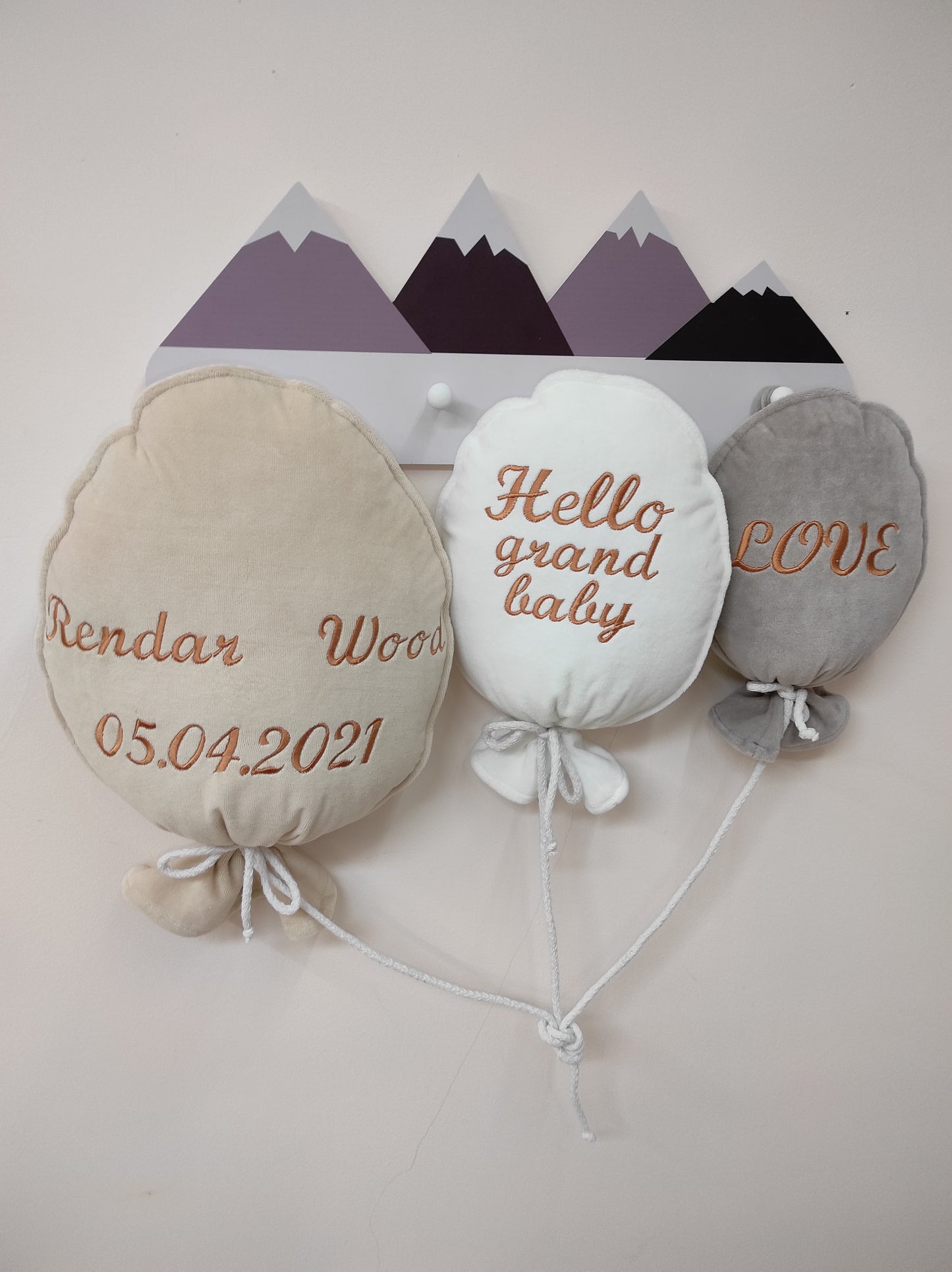 Custom Name Velour Balloon. Baby Nursery Decor