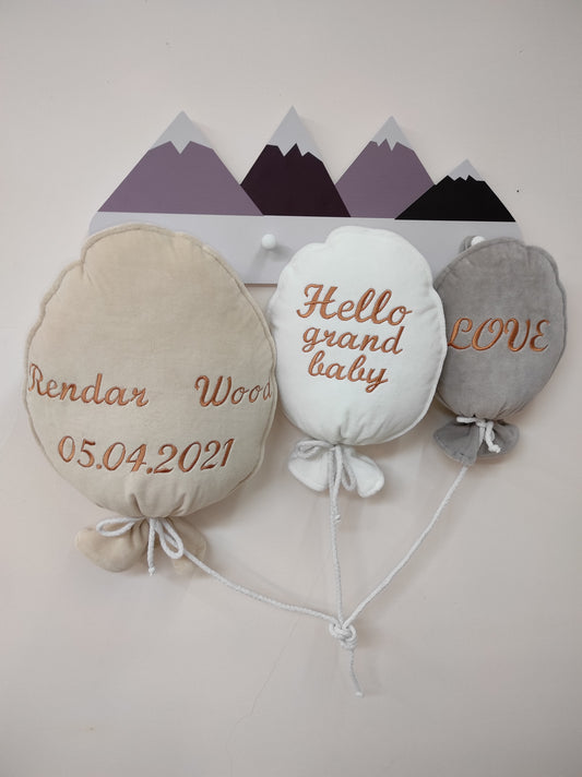 Custom Name Velour Balloon. Baby Nursery Decor