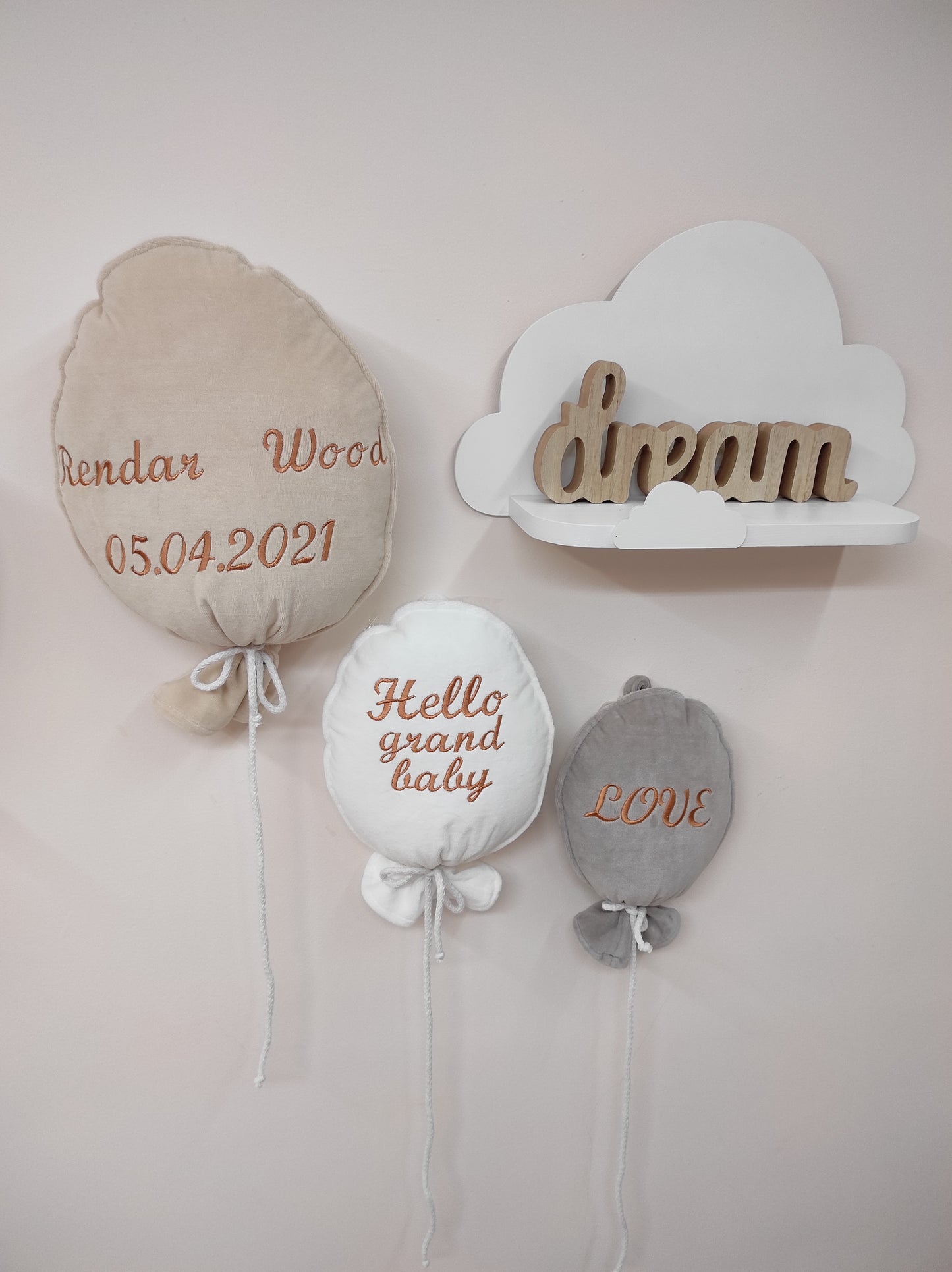 Custom Name Velour Balloon. Baby Nursery Decor