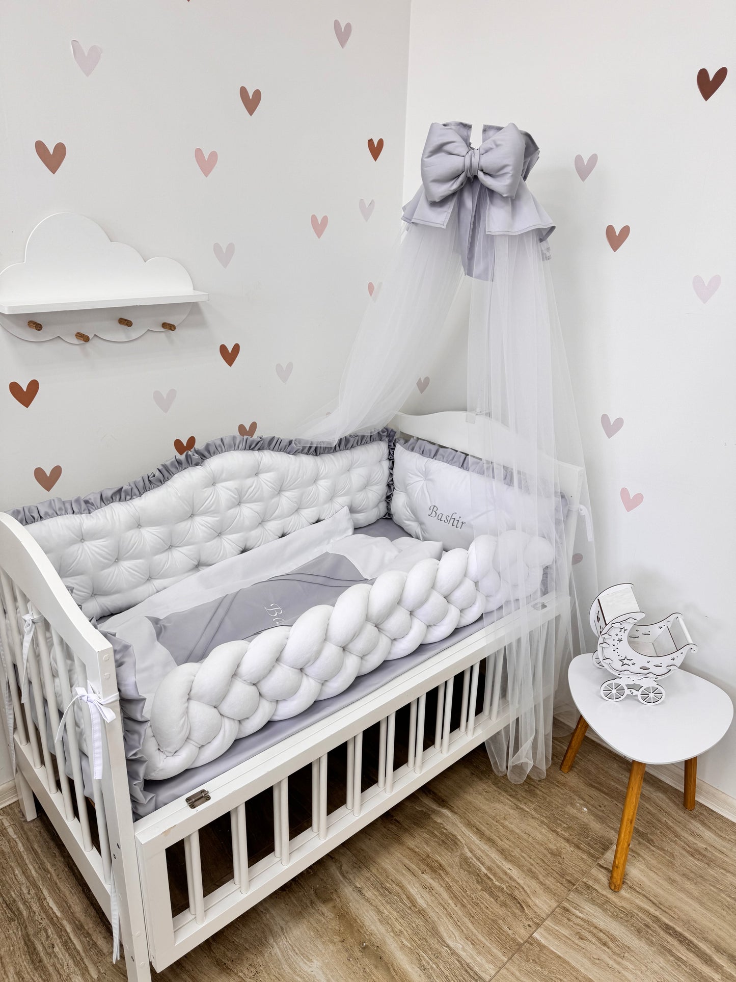 Crib bedding set "Grey royal"