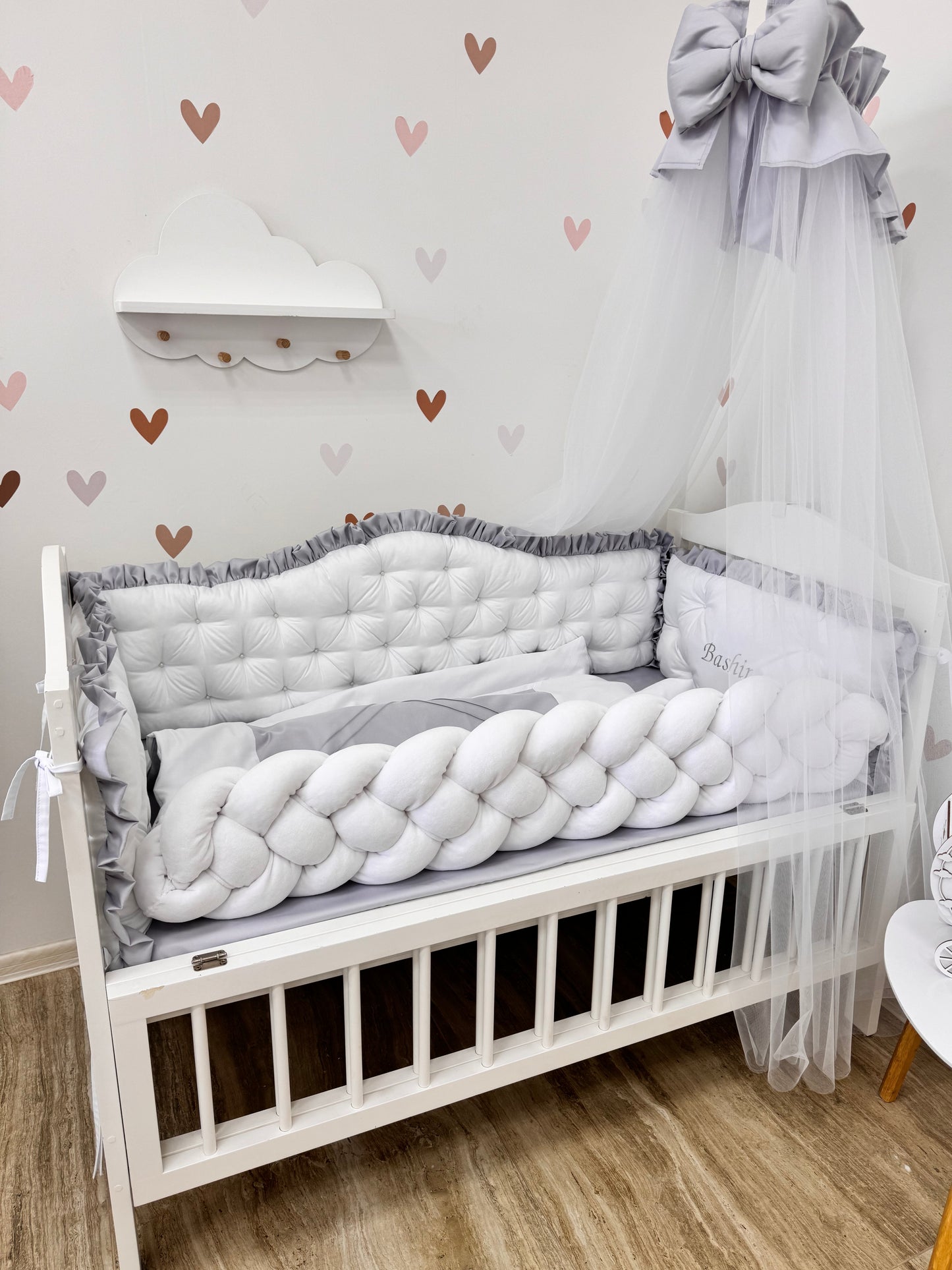 Crib bedding set "Grey royal"