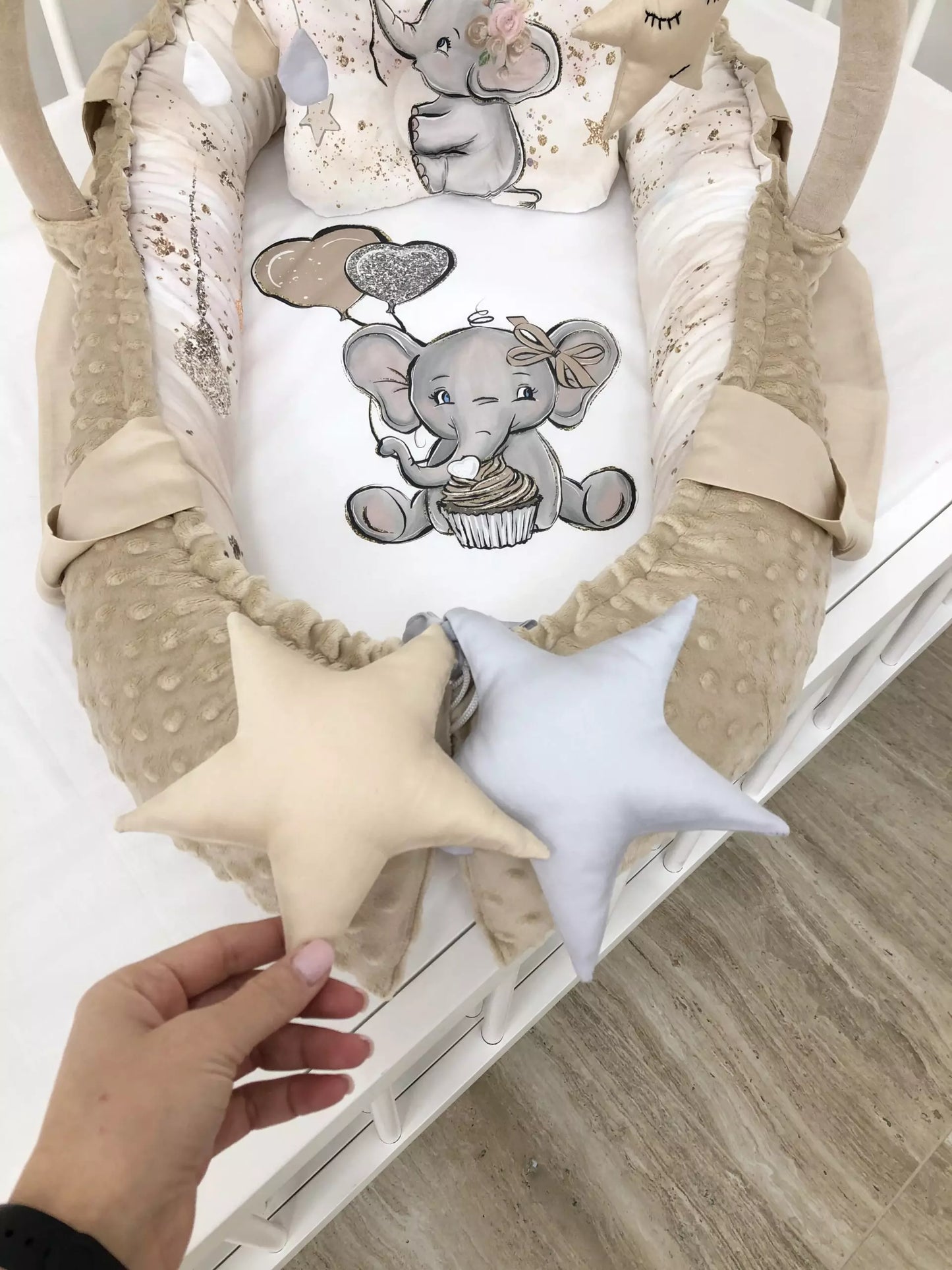 Beige color Minky nursery