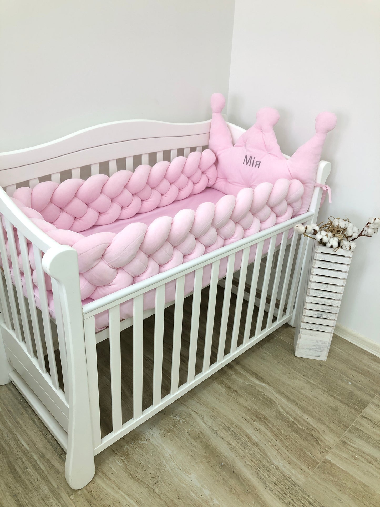 Pink girl baby bedding set