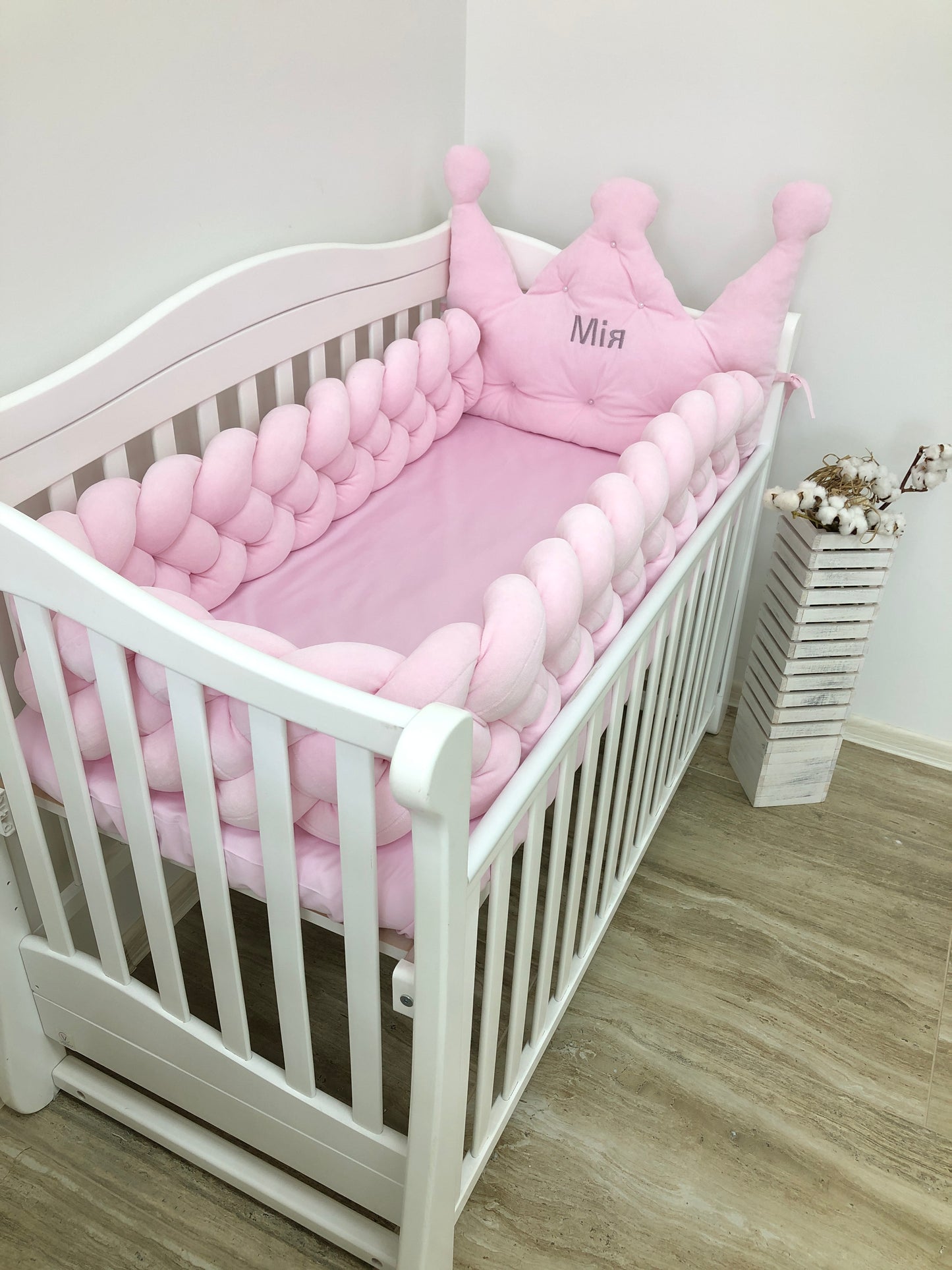 Pink girl baby bedding set