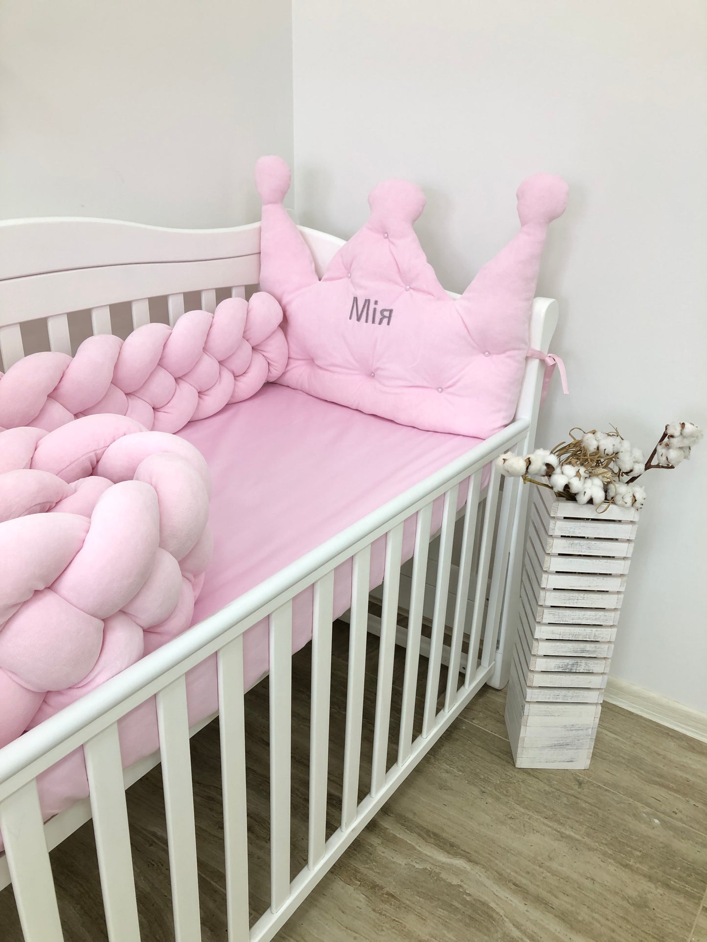 Pink girl baby bedding set