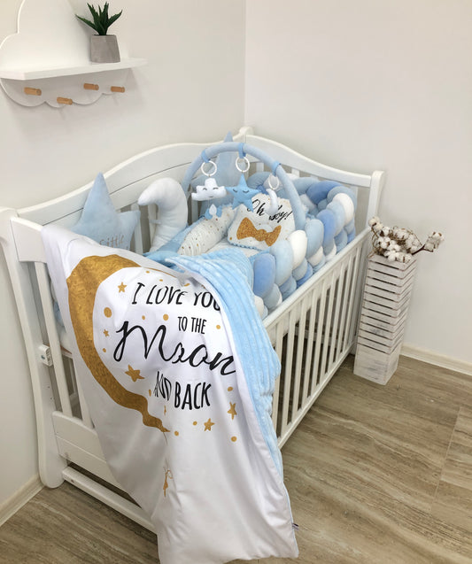 Crib set "Blue moon"