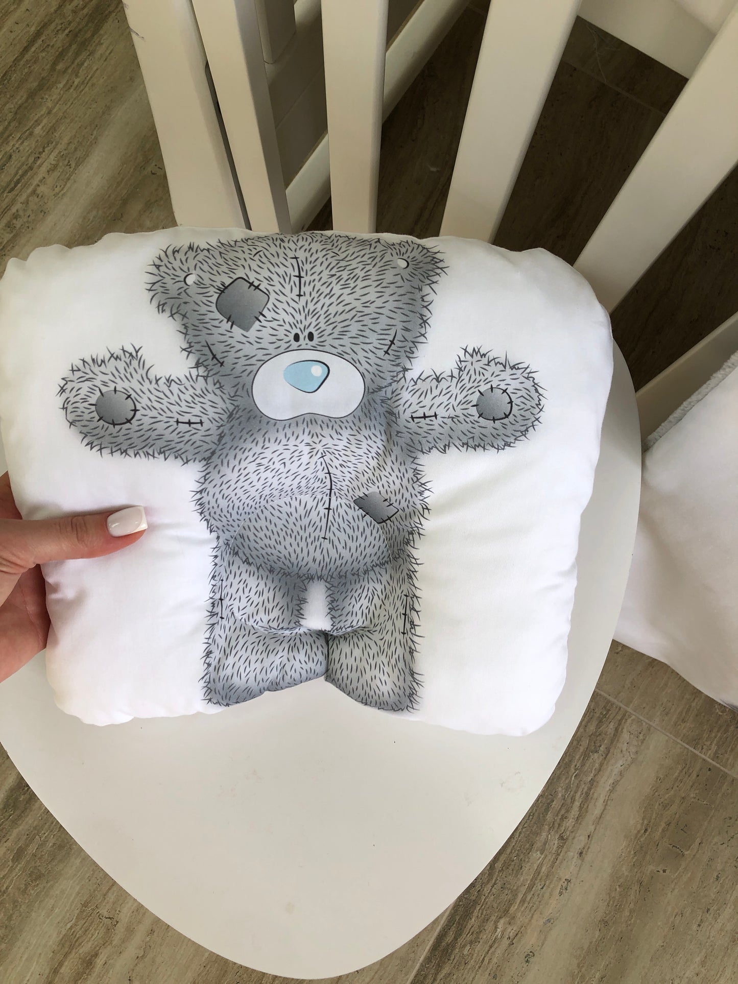 Bubble bumper baby bedding set "Grey Teddy"