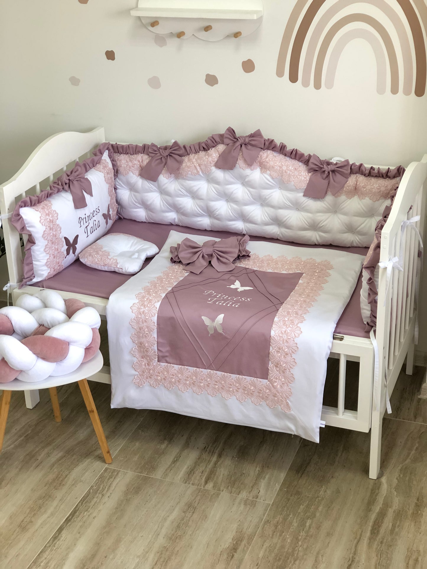 Crib bedding set "Lilac royal"