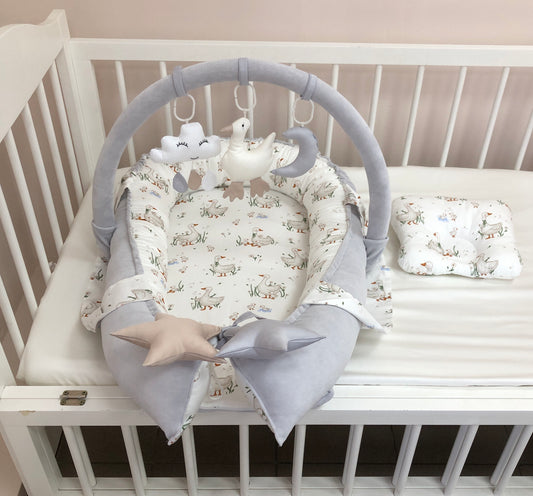 Graues Babynest „Nilpferd“