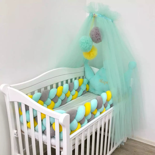 Crib set “Braided and crown” - Baby Bedding Worlds