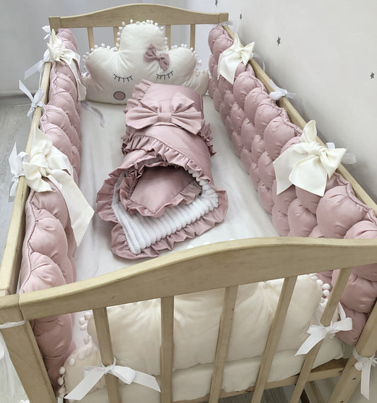 Crib set “Dusty rose“ - Baby Bedding Worlds