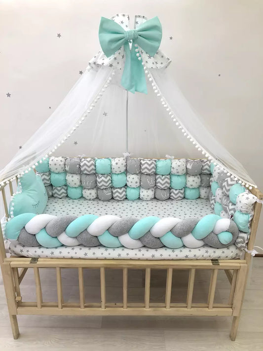 Crib set “Mint” - Baby Bedding Worlds