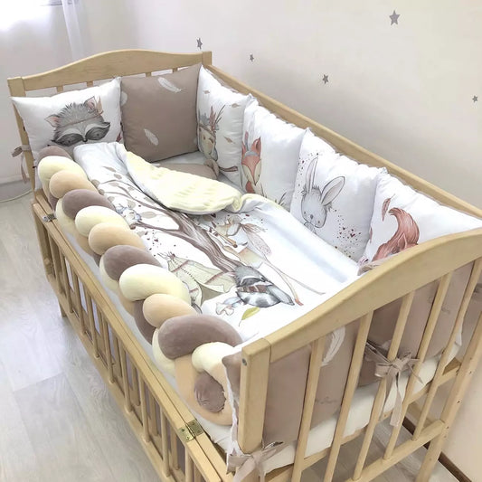 Crib set “Fairytale animals pattern“ - Baby Bedding Worlds