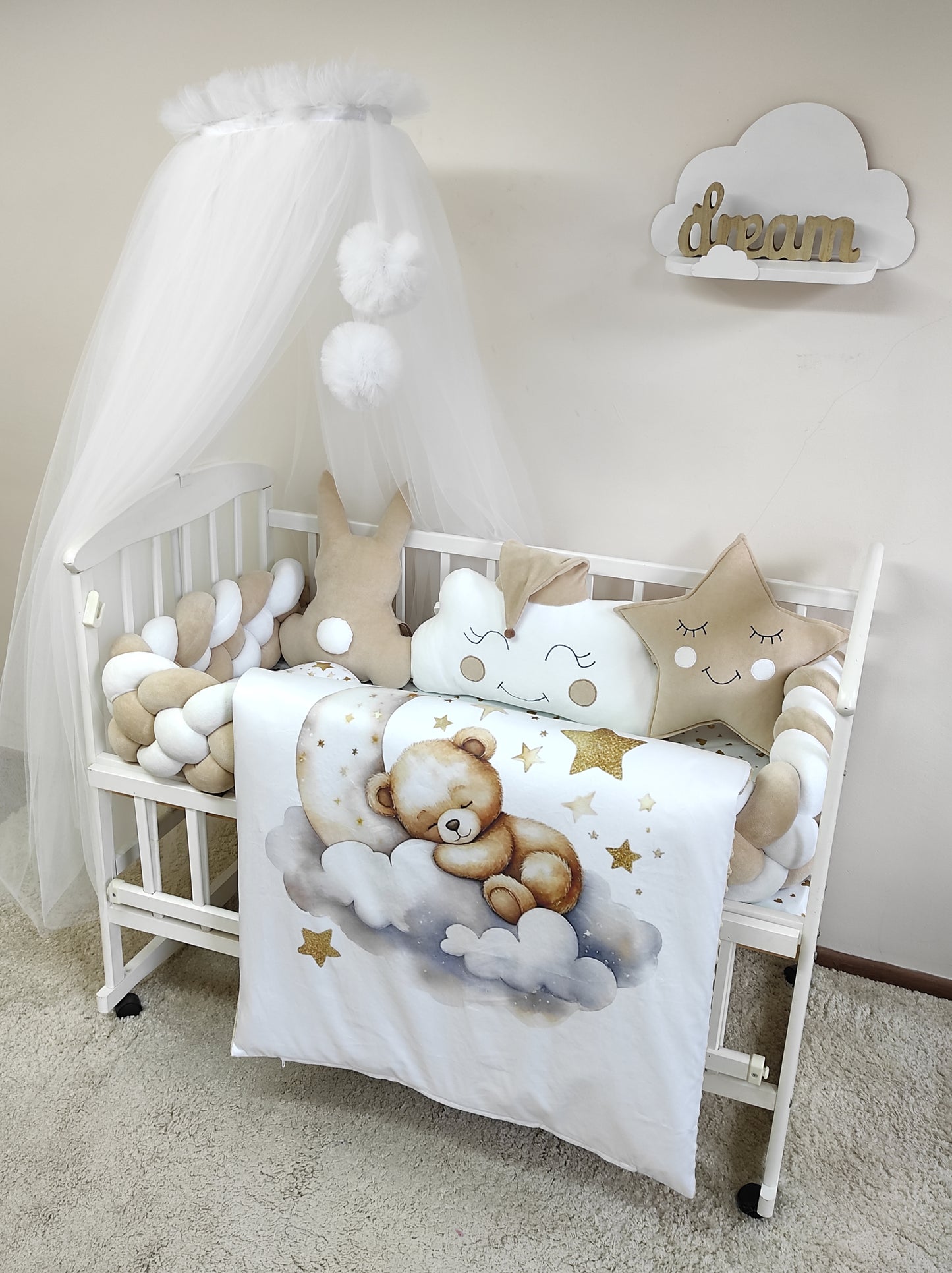 8-Piece Midnight Blue Deluxe Nursery Bedding Set